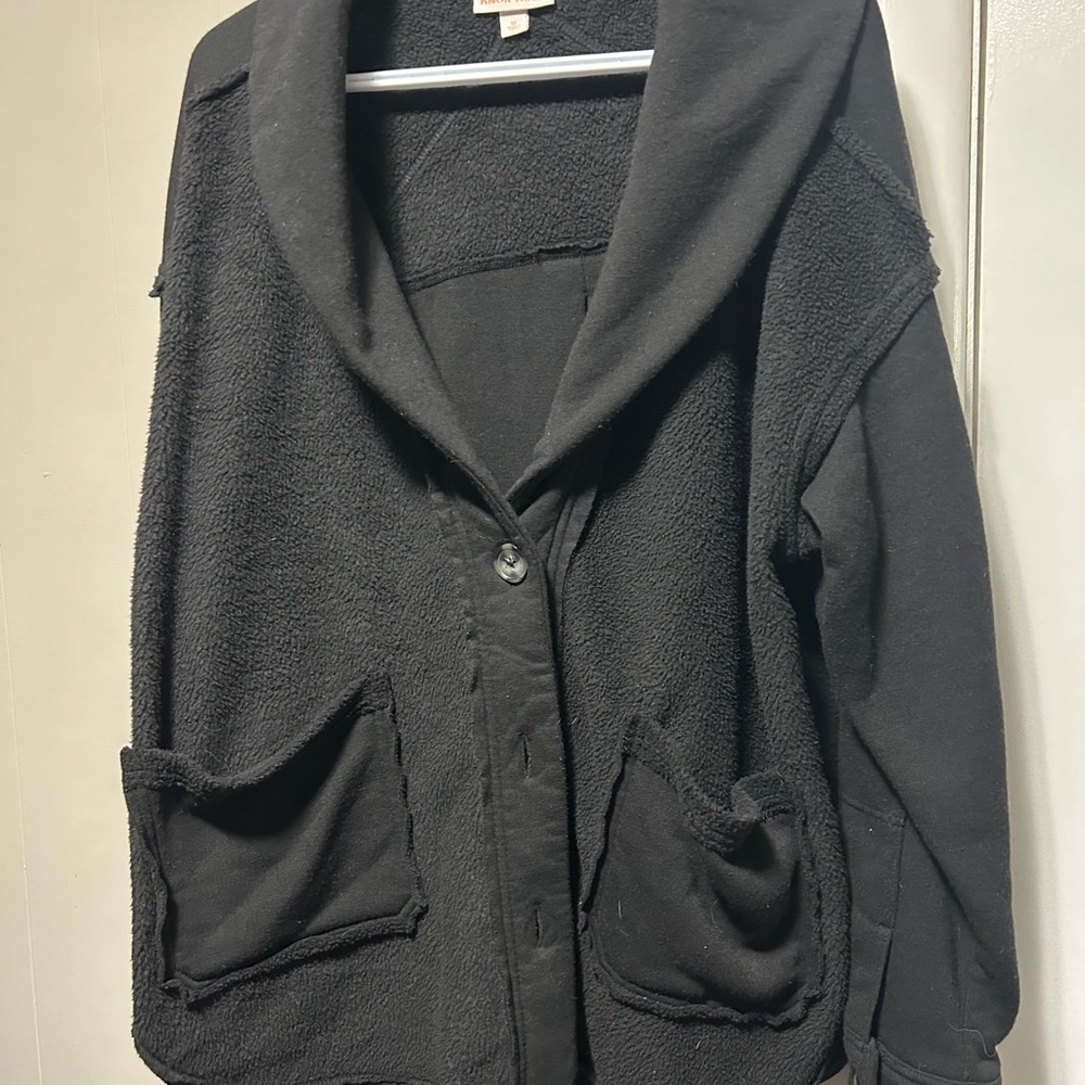 Cozy Black Button-Up Jacket
